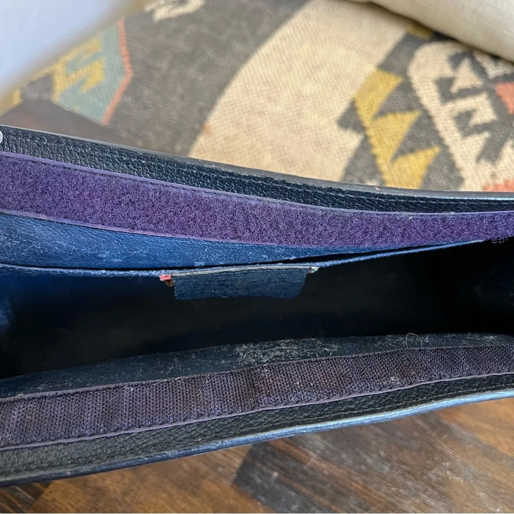 GUCCI Vintage Sherry Line Navy/Gary Monogram Clutch